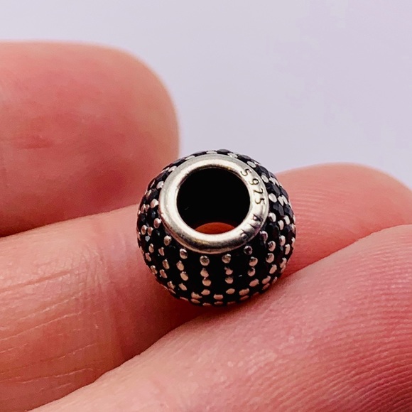 EUC Pandora 791051NCK Sterling Silver Pave Lights Bead w/ Black Nano Crystal - Picture 5 of 12